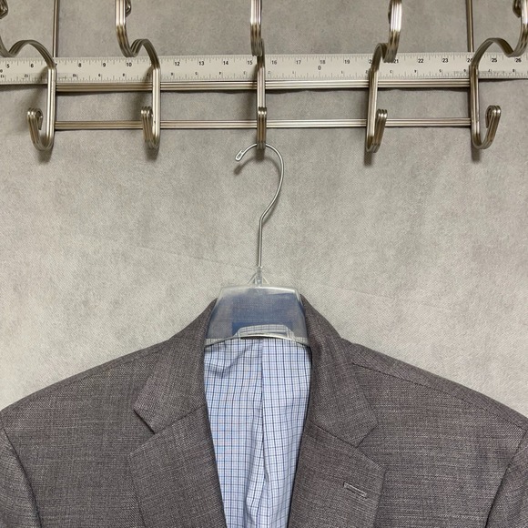 Ralph Lauren Blazer Men's 46R Gray Flannel Career Linen Blend Coat Jacket Luxury - Picture 1 of 9
